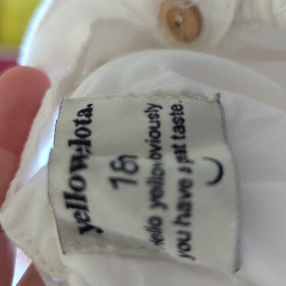 YELLOW PELOTA Baby Girl Linen Plant Romper 18m - Picture 5 of 8